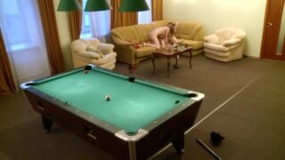 Blonde amateur fucked on billiard table